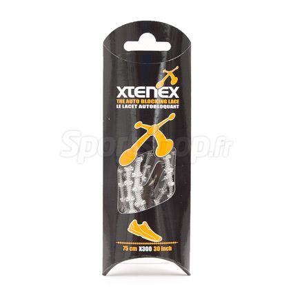 XTENEX Paire de lacets pour chaussures de sport - Autobloquants - 75 cm - Argent