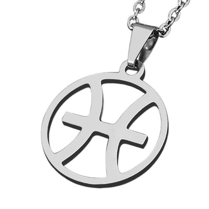 Zense - Pendentif zodiaque Poisson pour homme ZP0245 - Avec chaîne 51 cm