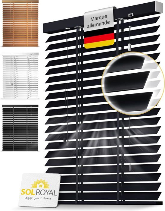Store Vénitien En PVC Sur Mesure - Lamelles 25 Mm - Blanc - Montage Mur/plafond - Occultation 90%