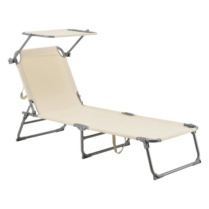 helloshop26 Transat avec pare soleil Acier Polyester - vue 2