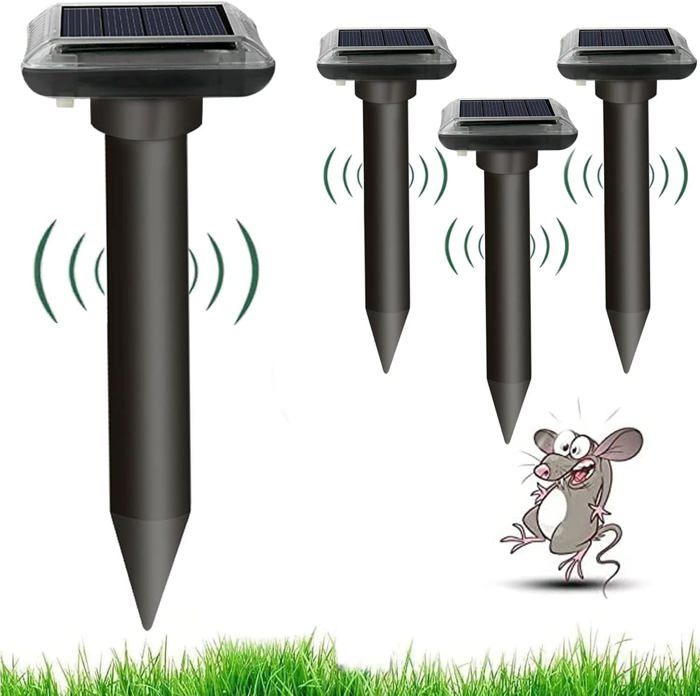 VGEBY Répulsif Animal Solaire Ultrasonique Intelligent pour les Taupes