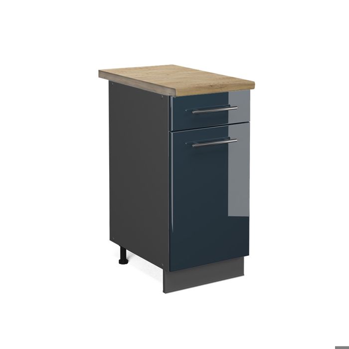 Meuble cuisine Fame-Line, Chêne de force doré, 40cm , PT Anthracite, Vicco