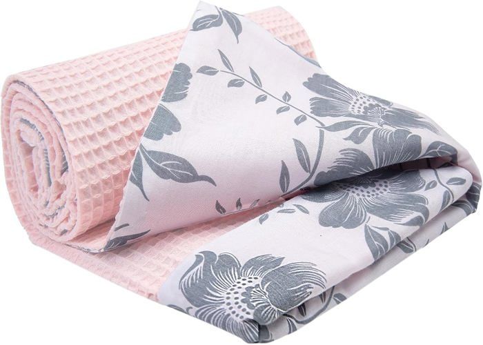 Medi Partners Coperta Per Neonata Copertina Neonato Per Lettino - 100% Cotone 75x100cm Naturale Blanket Neonati Invernale Estate Bifacciale Carrozzina Bambino (Stelle Con Waffle Grigio - 10