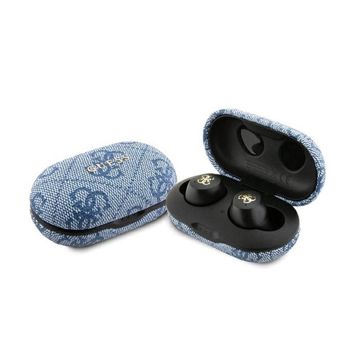 Guess 4G Metal Logo - Casque Bluetooth TWS ENC + étui de chargement (bleu)