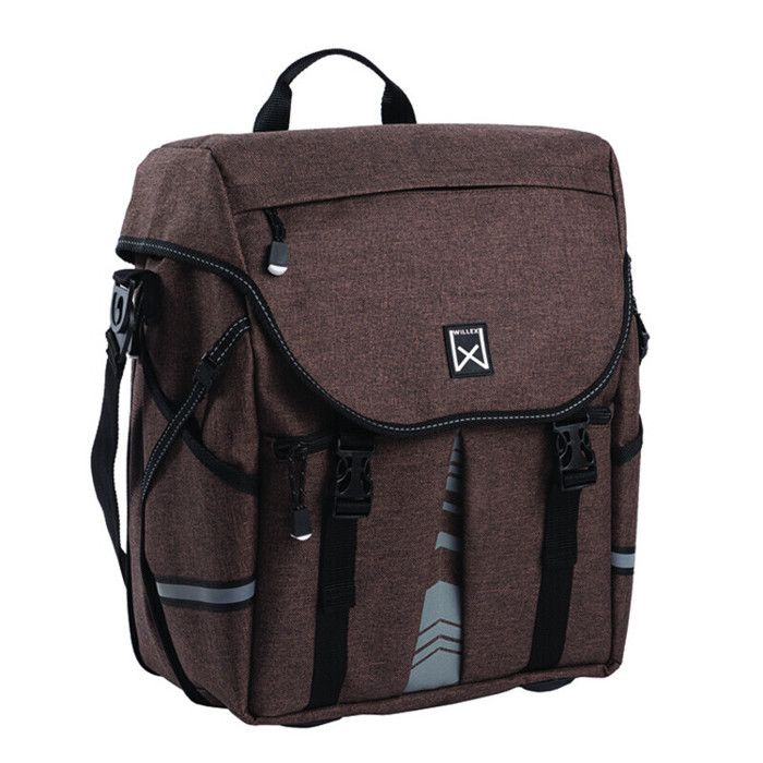 Sacoche Porte-bagages Vélo WILLEX Double Business – 40L – Marron – Neuve