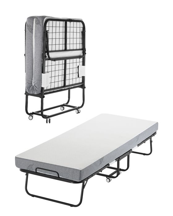 Lit dAppoint Pliant 79 x 190 cm-VEVOR-Taille Jumeau-avec Cadre en Métal Robuste et Matelas-pour Adultes Invités Maison Camping