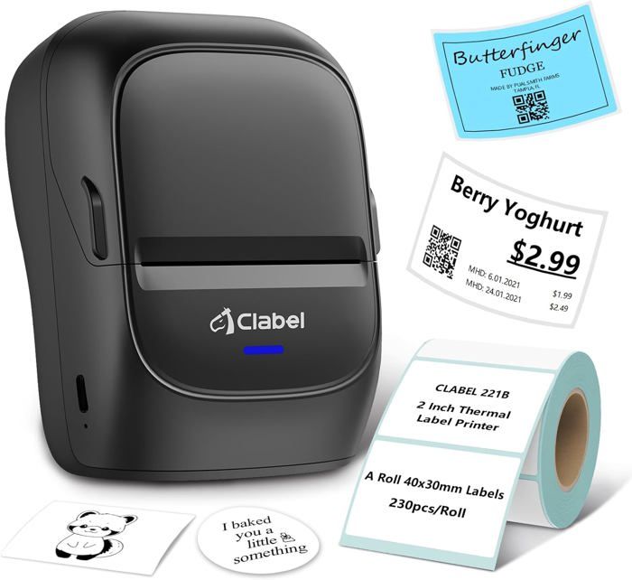 Imprimante Etiquette Autocollante: 221B Imprimante Etiquette Thermique BluetoothAvec 1 Étiquette40×30Mm