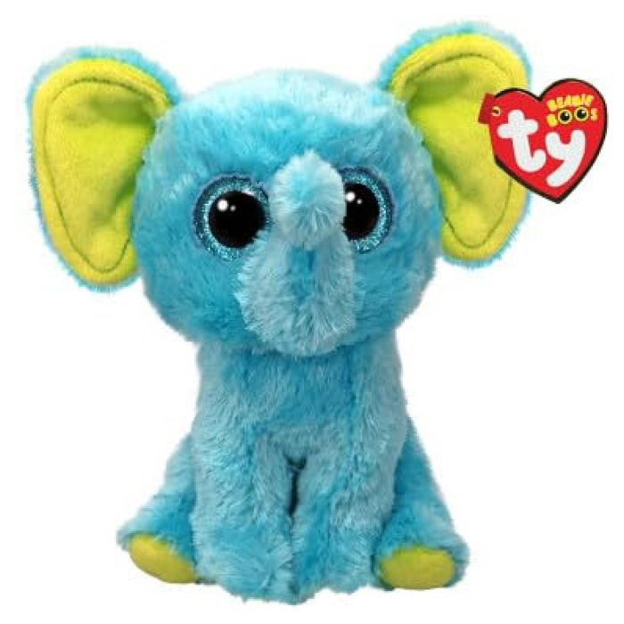 Meilleurs prix pour Peluche - TY - Trunkles - Éléphant - 15 cm - Yeux pailletés - Bleu clair jaune