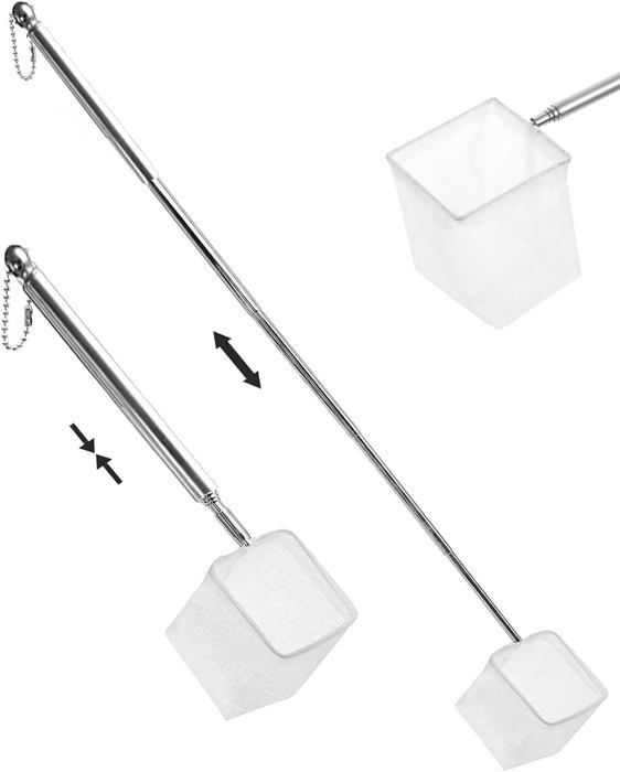 Epuisette épuisette pour aquarium avec manche télescopique en acier inoxydable pour attraper les petits poissons et les