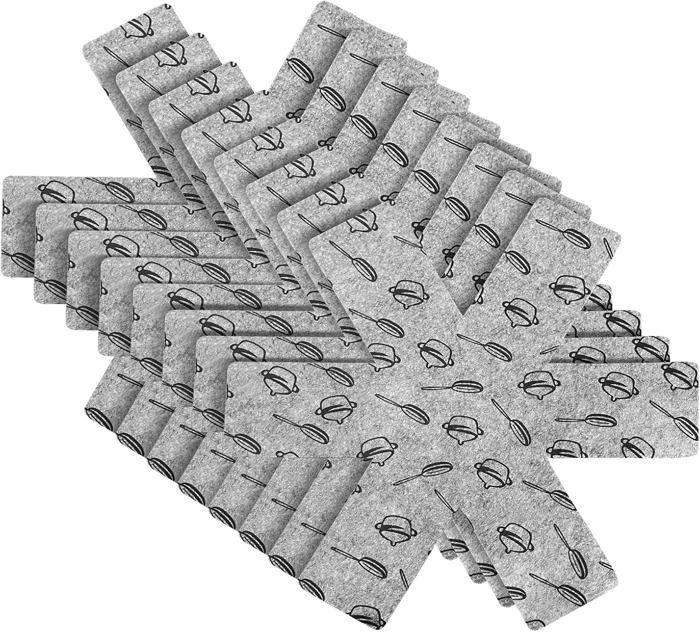 8 Protège Poêles Et Casseroles En Feutrine - Antidérapants, Anti-rayures - 38cm - Protection Ustensiles Cuisine