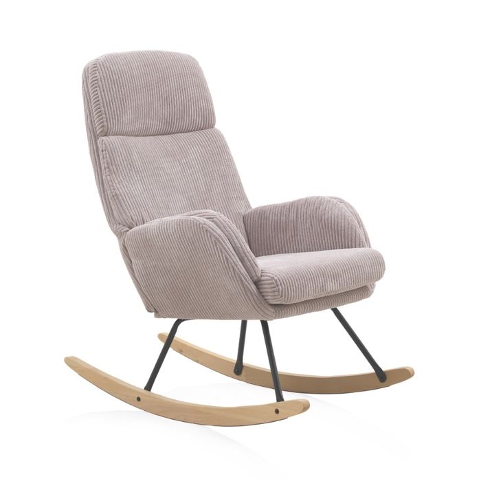 Fauteuil à bascule en rose lavande pieds en métal et hêtre - REF. 10778 Fauteuil à bascule en rose lavande pieds en métal et hêtre - REF. 10778