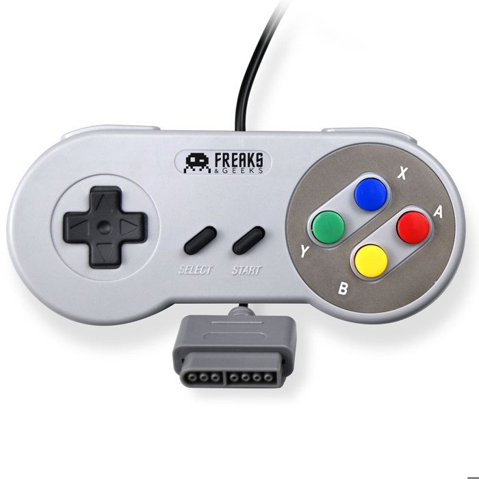 Freaks & Geeks Manette de jeu - FREAKS & GEEKS - SNES - Filaire - Gris - Blister