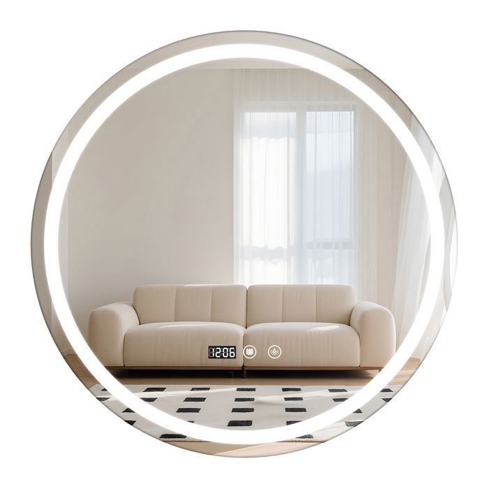 Miroir de Salle de Bain LED FLASIDU - 60x60cm - Anti-Buée - Interrupteur tactile - utilisation polyvalente - Miroir de Maquillage