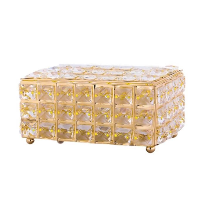 BoîTe à Mouchoirs en Cristal Nordique Simple à la Mode BoîTe de Rangement de Serviettes de Table Barre Porte Diamant DéCor de