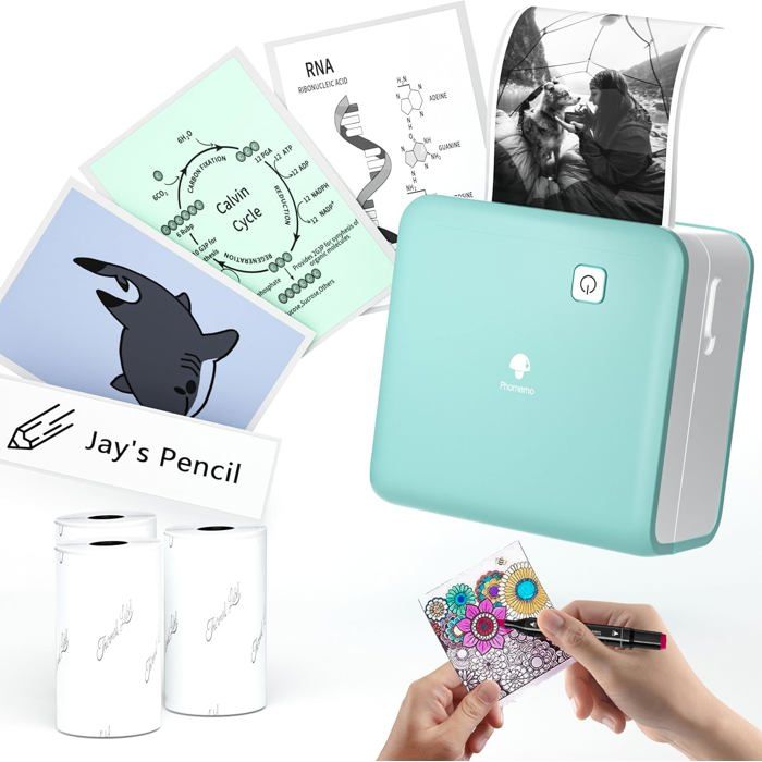 Imprimante thermique portable - PHOMEMO - M02 Pro - 300 DPI - Sans encre - Bluetooth - Vert