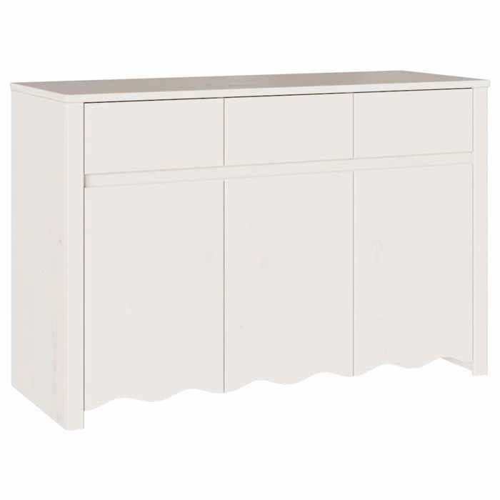 “Winter SaleTOP Armoire/Cabinet à tiroirs Blanc - Buffet Drammen Blanc 114x43x75.5cm - bois de pin massif PRO60698