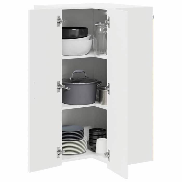 Armoire de cuisine - vidaXL - Blanc - Bois dingénierie - 57x57x100 cm - 2 étagères - Usage intérieur