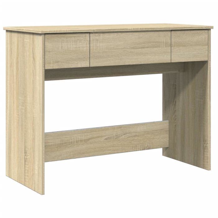 Coiffeuse avec miroir - vidaXL - Chêne Sonoma - 100x45x76 cm - Bois dingénierie - Grand espace de rangement