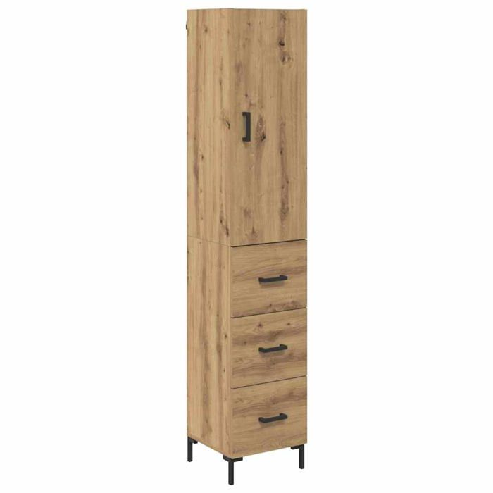 Bahut moderne en bois dingénierie - vidaXL - Chêne artisanal - 695x34x180 cm - Pieds en fer carré