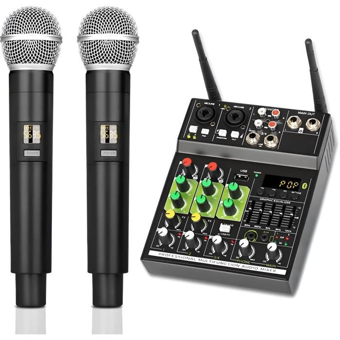 Carte son externe 4 canaux Bluetooth USB qualité audio haute définition avec 2 microphones portable noir