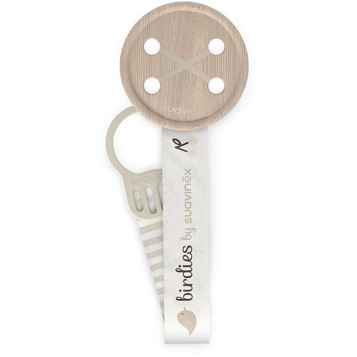 Suavinex Attache-sucette avec ruban - Birdies - Dès la naissance - Beige + Porte-sucette Birdies pour garçon - vue 2