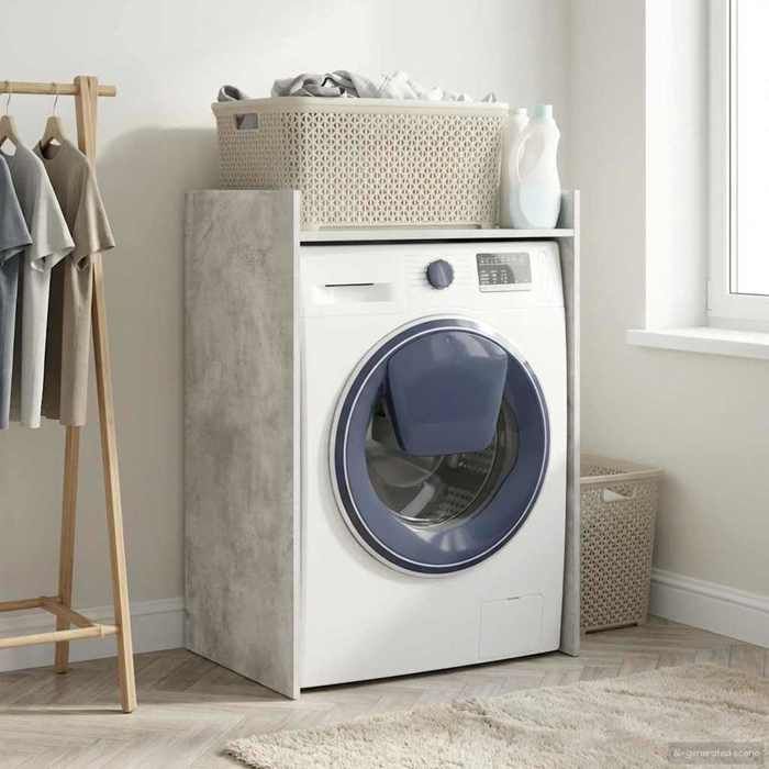 ShieldPro®Cabinet pour machine à laver - JILLES - Colonne salle de bain buanderie Béton 675x48x97 cm 2216021