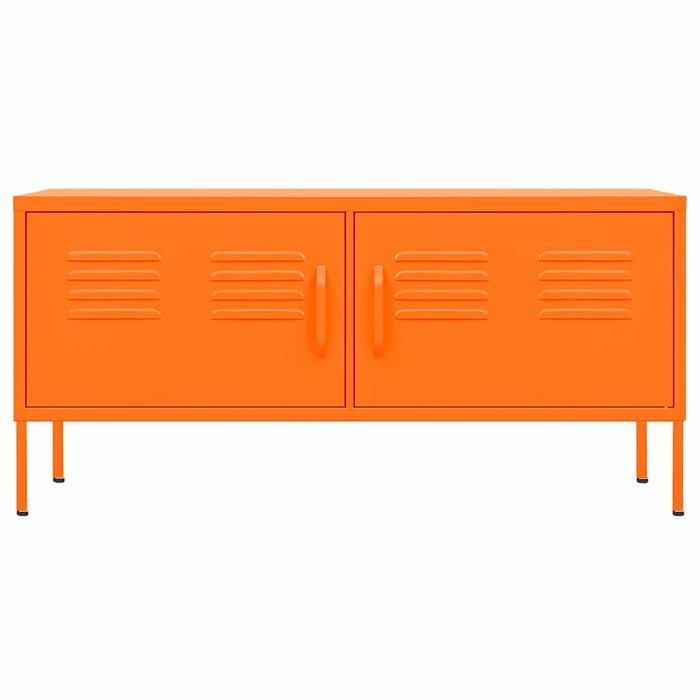 CHIC Orange Meuble TV Moderne - ZENCORE - MEUBLE DE SEJOUR - Cabinet TV - Orange 105x35x50cm Acier 4087