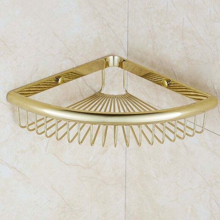 Étagère de douche triangulaire en cuivre 1 pièce murale dangle pour salle de bain cuisine chambre salon panier de rangeme