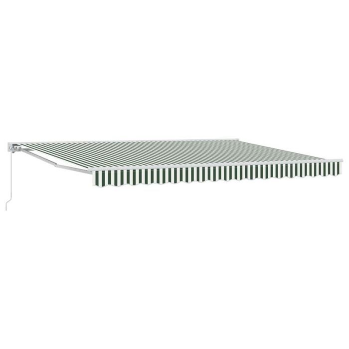 Store - store banne Vidaxl Auvent rétractable manuel Vert et blanc 45 × 35 m
