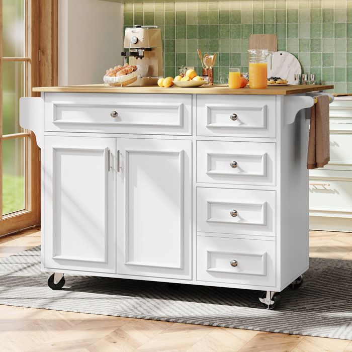 Desserte de cuisine110x45-75x92 cm plateau rabattable tiroirs et étagères réglables MDF blanc