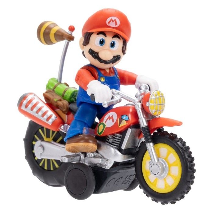 Jakks Pacific - Super Mario Galaxy le film - Figurine Mario avec Moto à Rétrofriction 6 cm