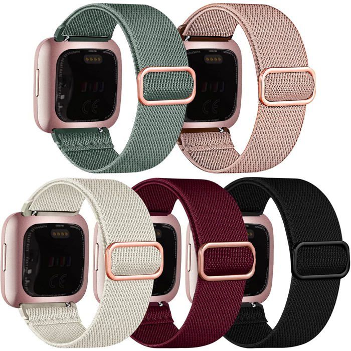 Bracelet de remplacement pour Fitbit Versa 2 - Lot de 5 bracelets