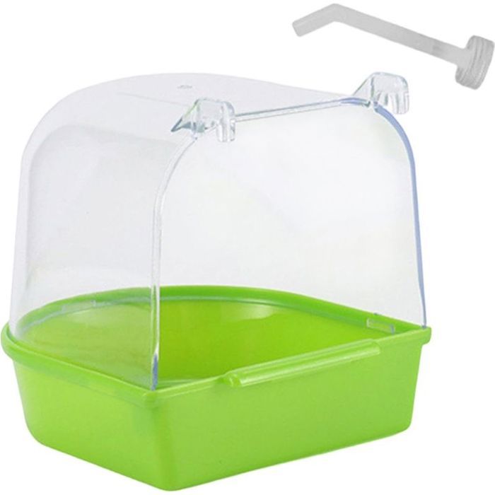 1 Baignoire Oiseau Transparent Installation Extérieure Nettoyage Facile Pour Perroquet Canari
