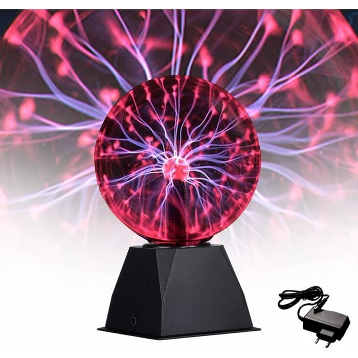 Boule de Plasma Lampe Plasma Magique 4 Pouces Lumière de Plasma Sphère Sensible au Toucher et au Son pour Cadeaux Noël