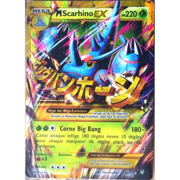 Carte Pokemon 112 111 Mega Scarhino Ex 220 Pv Secrete Ultra Rare