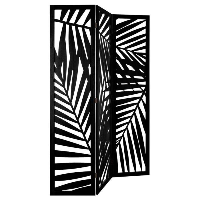 Paravent Akira feuille bois noir H170cm - Atmosphera Créateur dintérieur Paravent Akira feuille bois noir H170cm - Atmosphera Créateur dintérieur