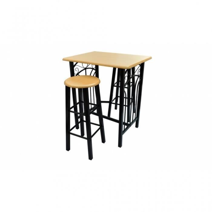 lot d'une table haute de bar - phoenix - bois marron - contemporain - design