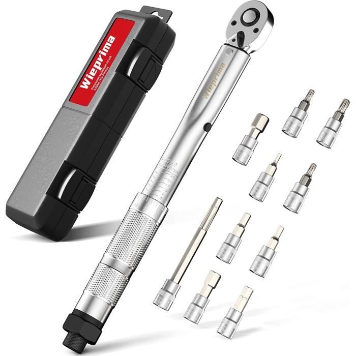 CXWXC Clé dynamométrique vélo 1/4", 1 à 25 Nm couple ±4% précision