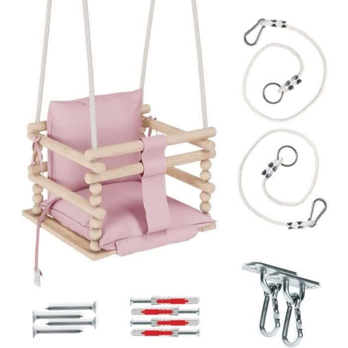 balançoire pour bébé sécurité balançoire et siège à Bascule en Bois MAMOI Balançoire pour Enfant 3 en 1 