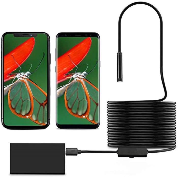 Endoscope WiFi 5MP 5m – Caméra D'Inspection Étanche IP67 6 LED Pour Smartphone IOS/Android