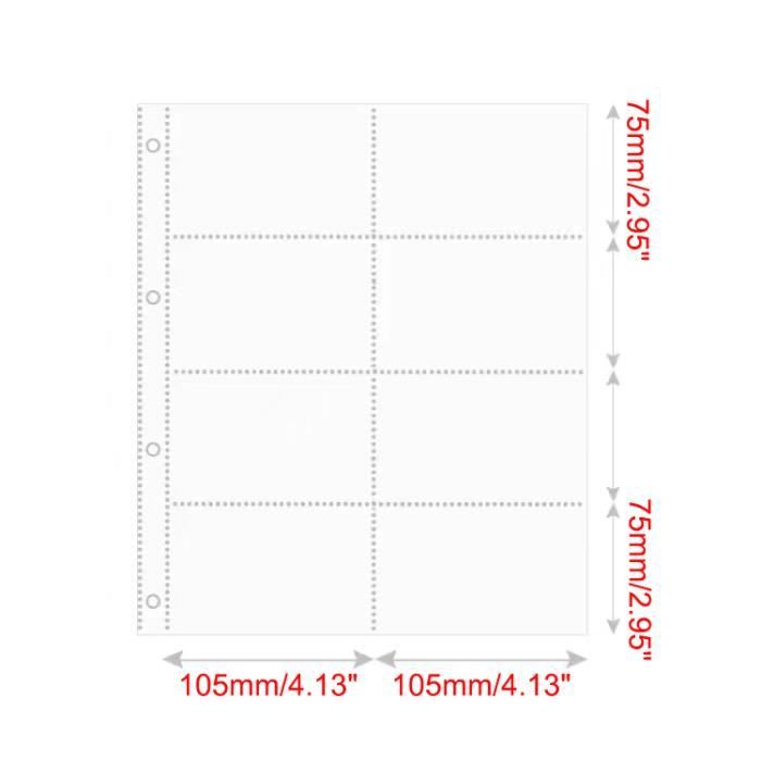 Lot De 10 Feuilles Prophila Double Face – 8 Poches Par Côté – Pour Timbres Jusqu’à 29 Mm – Film Dur Noir, A4, 4 Anneaux – Stockage Collection
