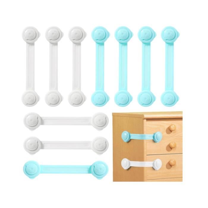3 Bloque-porte Enfant JAONLD - Sécurité Armoire Et Réfrigérateur Sans Perçage (blanc)