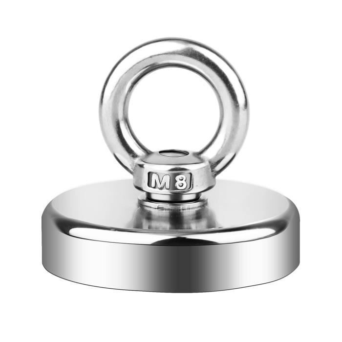 Aimant Néodyme Super Fort N52 - Bloc 1 Pouce - Argenté - Terre Rare - Revêtu Nickel