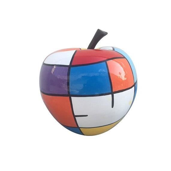 sculpture de pomme en resine modele multicolore hauteur 25 centimetres pour decoration moderne cdiscount maison