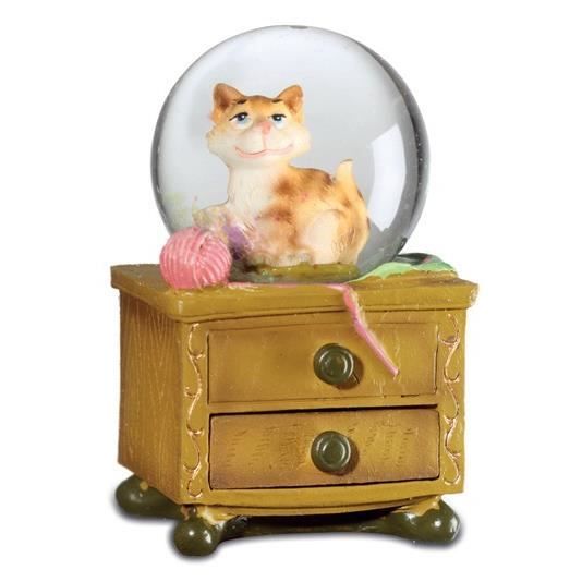Boule de neige figurine chat sur commode - Cdiscount Maison