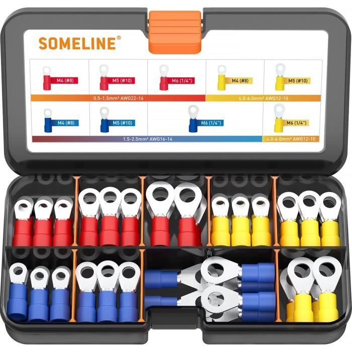 10 Cosses à Sertir à Oeillet 3.2mm Pour Câbles 1.5-2.5 Mm² (14-16 AWG) - Pour Connexions électriques