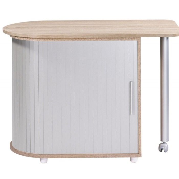 Bureau Pivotant et Meuble de Rangement Chêne 2 Niches 77 x 717 x 47 cm - Aluminium - L 105 x l 55 x H 74.7 cm Bureau Pivotant et Meuble de Rangement Chêne 2 Niches 77 x 717 x 47 cm - Aluminium - L 105 x l 55 x H 74.7 cm