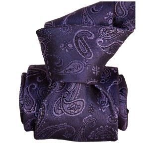 Cravate De Luxe Segni E Disegni Fait Main - Soie Rouge Bordeaux, Motif Paisley, Fabriquée En Italie