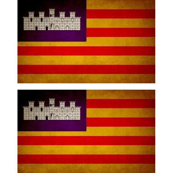 Lot De 2 Autocollants Drapeau Maurice Vintage - 10x6 Cm, Vinyle Résistant 3 Ans, Décoration Voiture, Objet