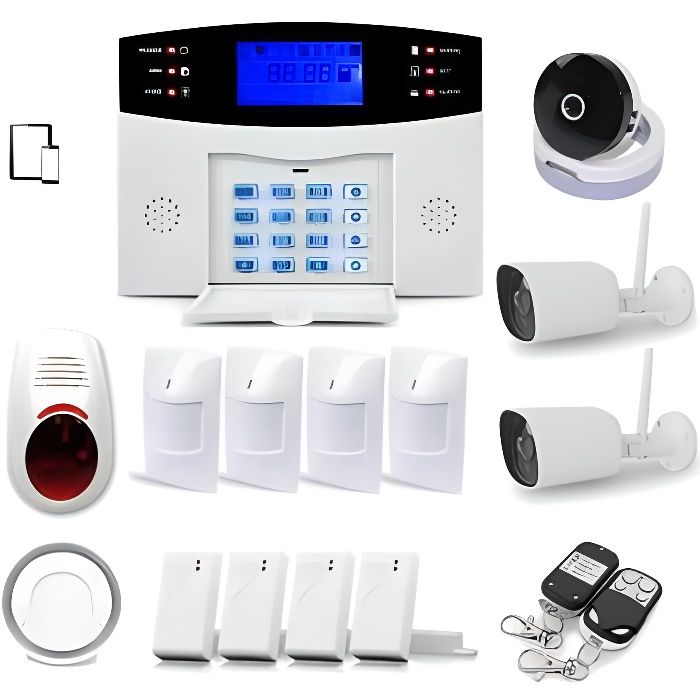 Alarme maison sans fil gsm et 3 caméras wifi - Cdiscount Bricolage